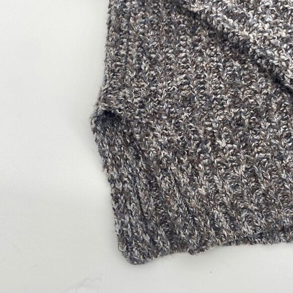 AEO amazingly soft chunky knit oversized marled side slit crew sweater small gre - Picture 4 of 13